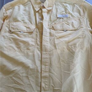 Casual Yellow Button-Down Shirt for Men